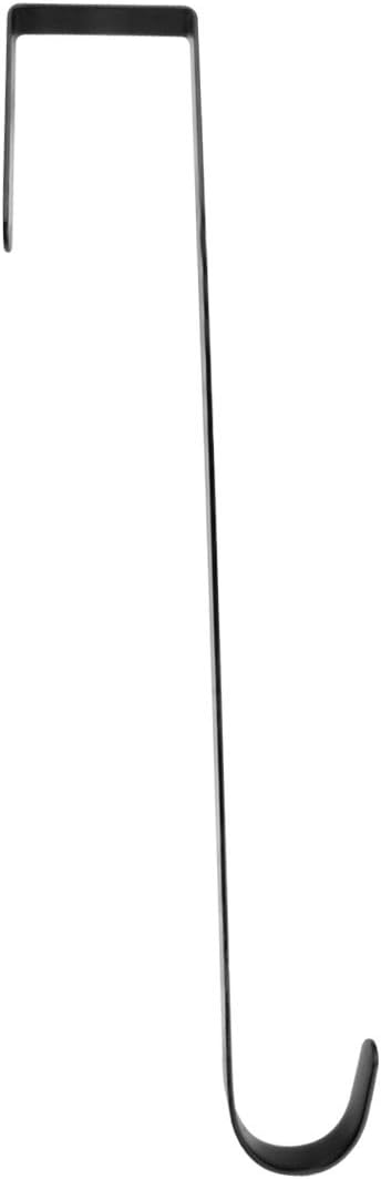 15" L Premium Over The Door Metal Wreath Hanger Metal Hook 2packs (Black)