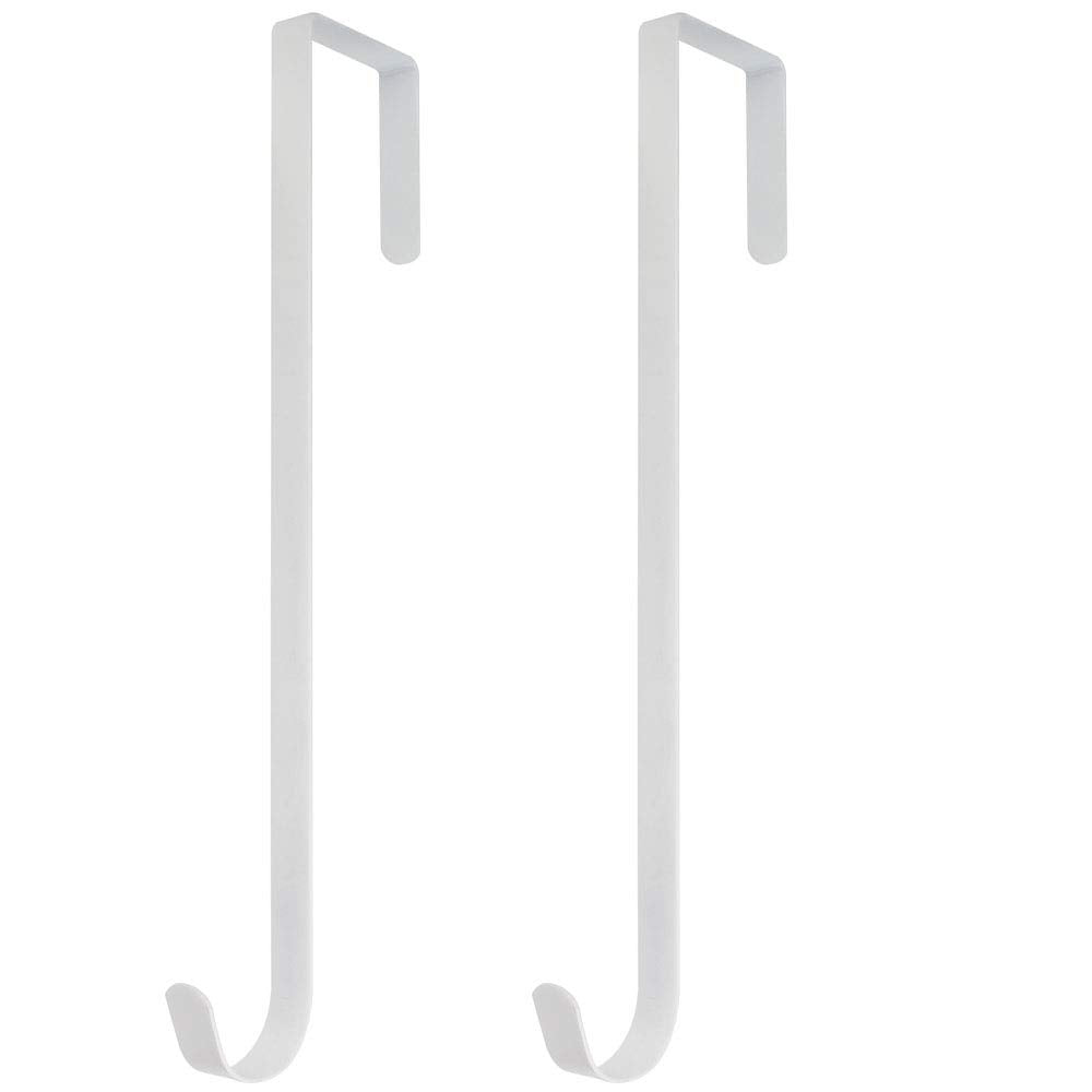 15" L Premium Over The Door Metal Wreath Hanger Metal Hook 2packs (Black)