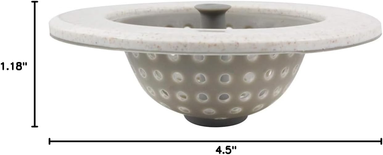Silicone Sink Strainer - Garbage Disposal Strainer Drain Catcher Plug Drain Cover Kitchen Sink Basket - Beige 4 Pack