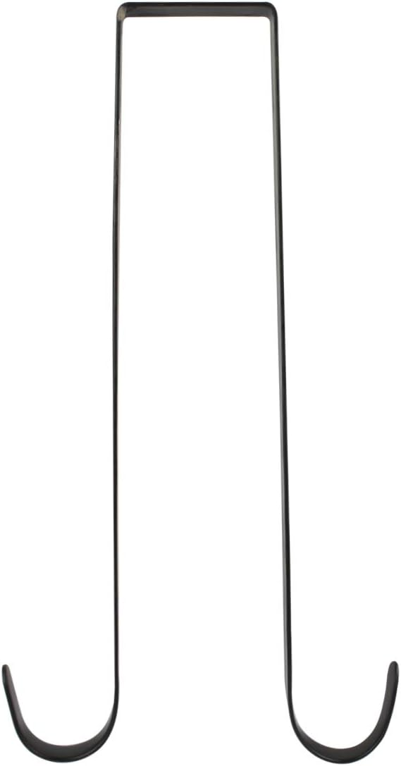 12 Inches Over The Door Black Metal Double Wreath Hanger - Holds 2 Wreaths with This 2 Sided Hanger - Premium Sturdy Metal