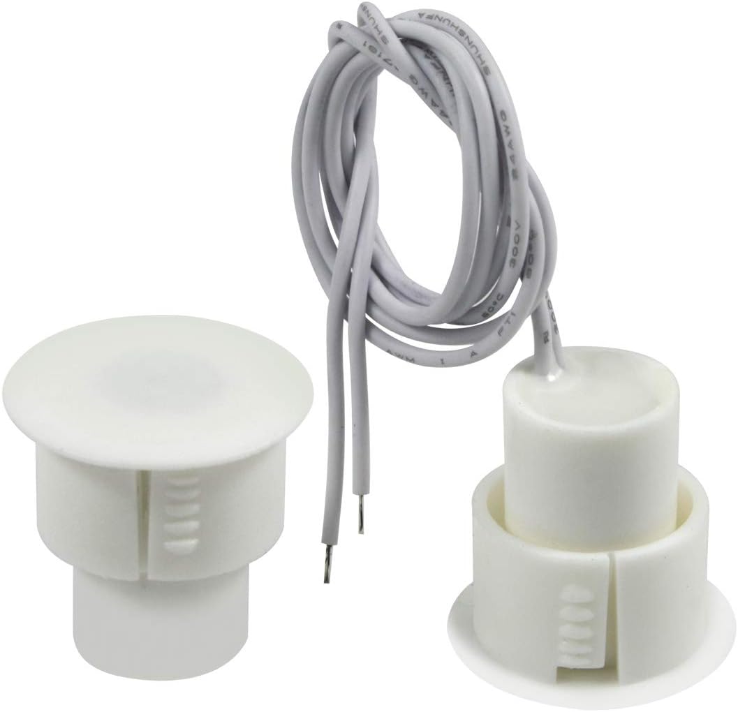 Recessed Door Contacts NC Security Alarm Window Sensors With Magnetic Reed Switch. 3⁄4 Inch Door Contact Position Switches DCS Work with All Access Control and Burglar Alarm Systems White 5pcs