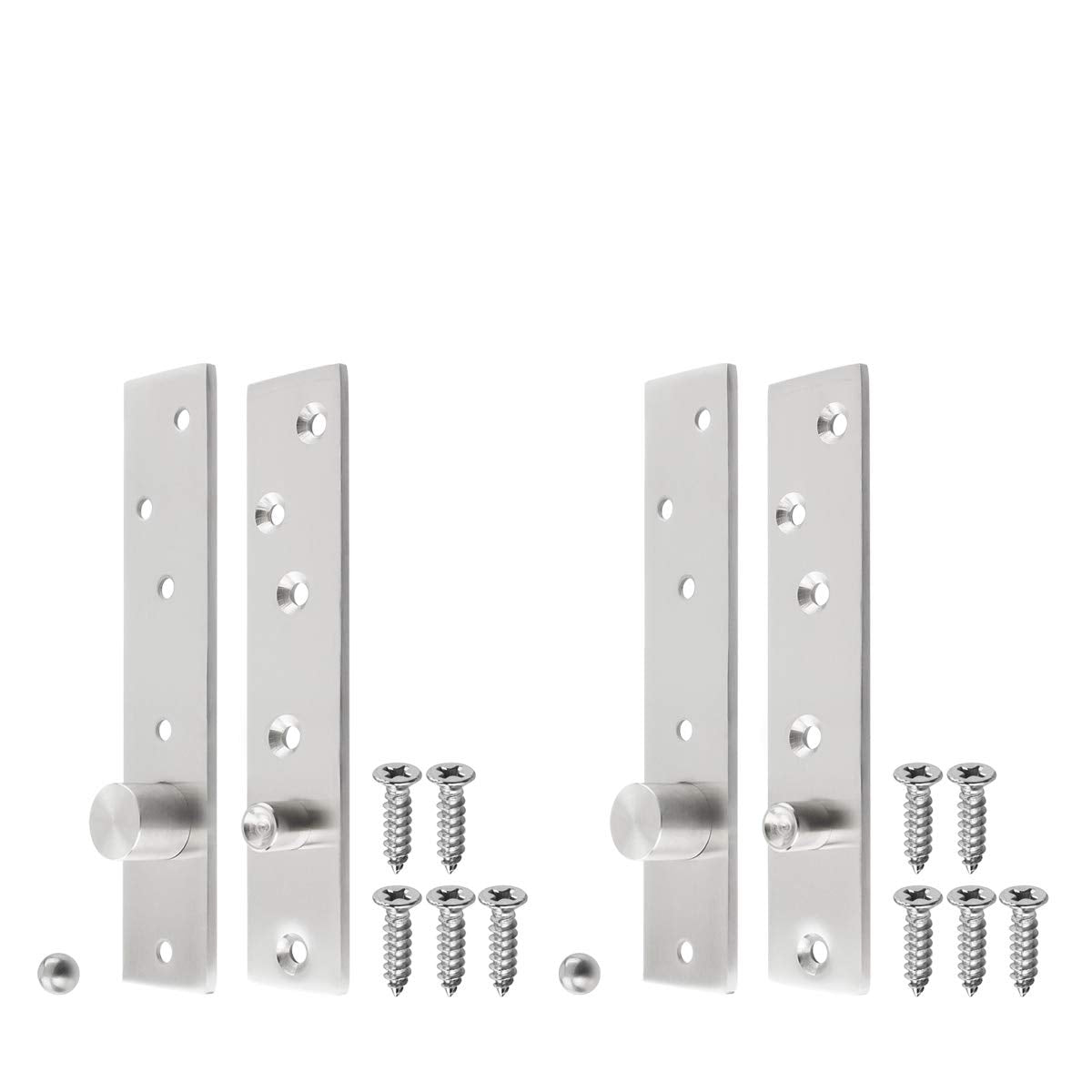 3 Inch Length Offset-Axes Rotating Hinge 360 Degree Door Pivot Hinge Concealing Up Down Shaft Hinges, Stainless Steel Brushed Nickel 2 Pcs