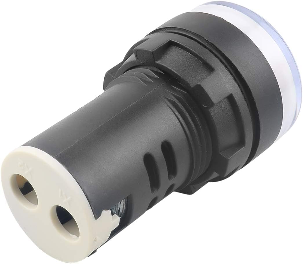 12V 20mA Energy Saving Indicator Light Mounting Hole Size 22mm (7/8 Inch) 10 Pcs (White)