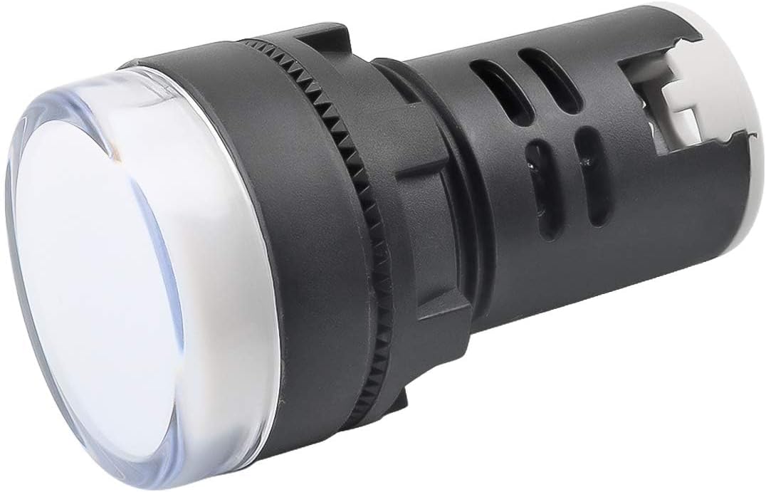 12V 20mA Energy Saving Indicator Light Mounting Hole Size 22mm (7/8 Inch) 10 Pcs (White)
