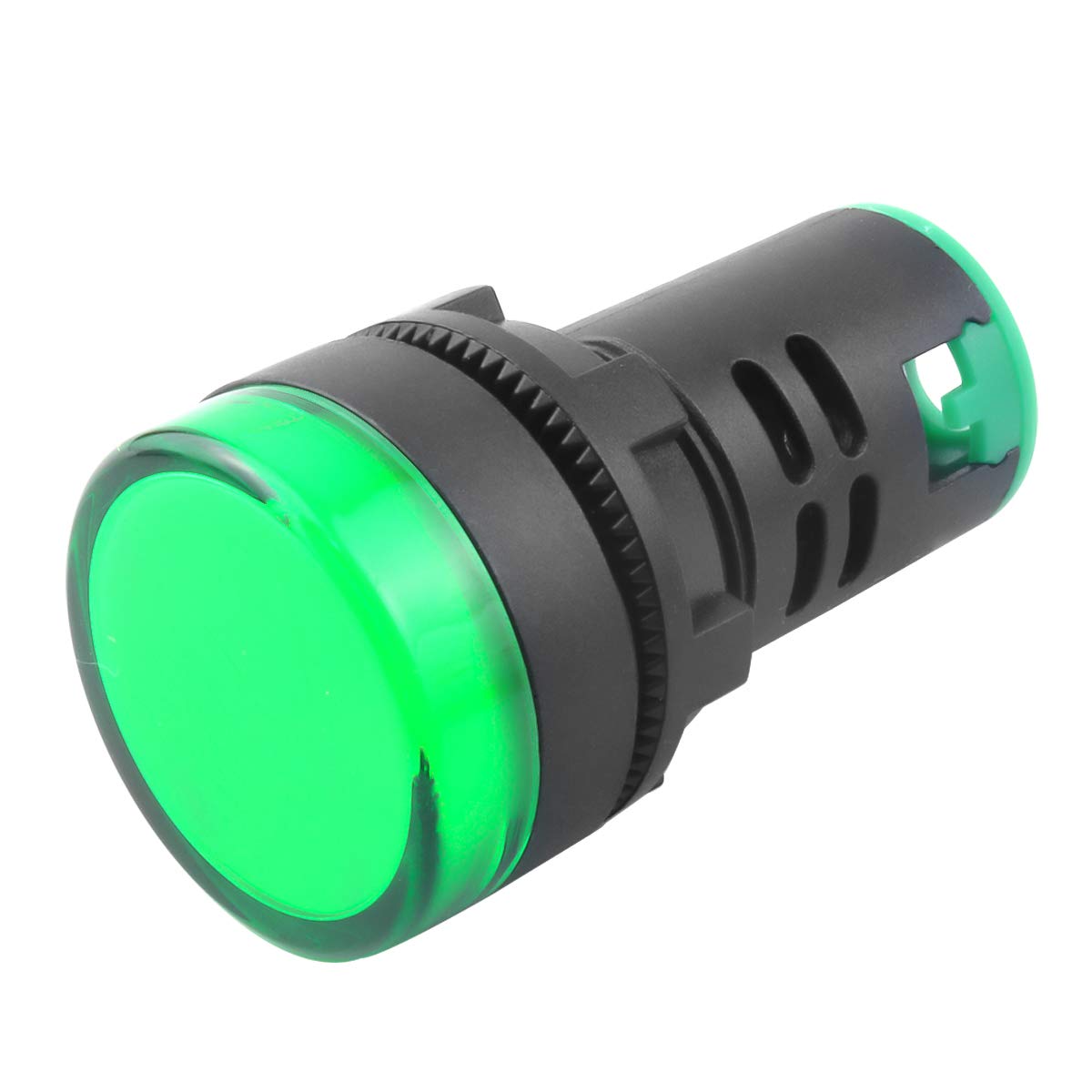 Indicator Light AC/DC 110V 20mA LED Flush Panel Mount Green 10 Pcs