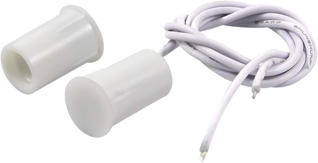 Magnetic Door Switch RC-33 NC Recessed Wired Security Window Door Contact Sensor Alarm White- (5 Sets)