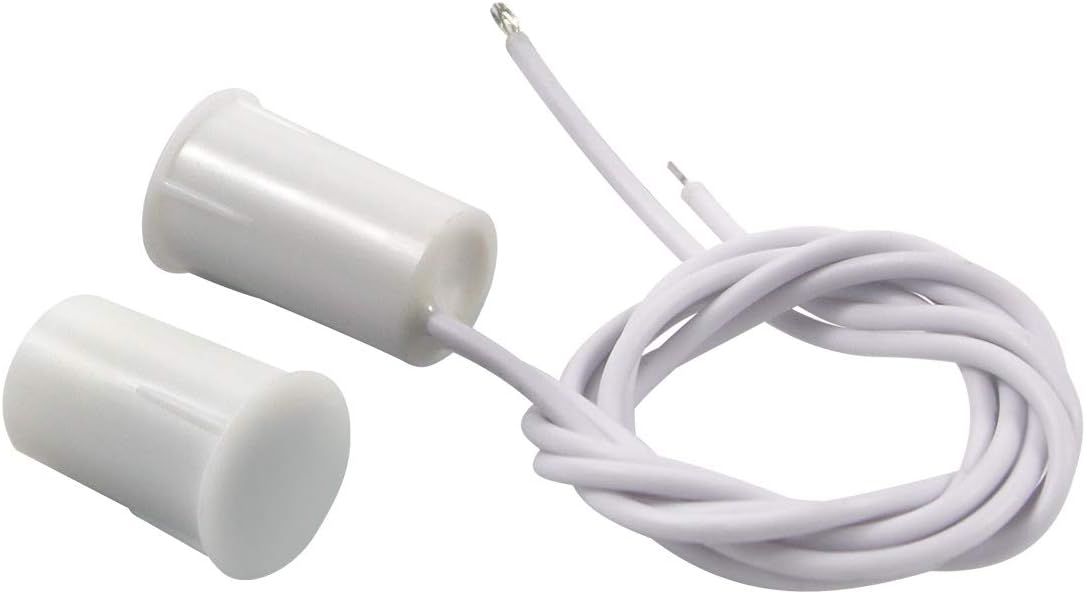 Magnetic Door Switch RC-33 NC Recessed Wired Security Window Door Contact Sensor Alarm White- (5 Sets)