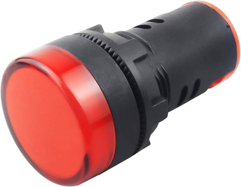 Indicator Light AC/DC 12V 20mA LED Flush Panel Mount Red 10 Pcs