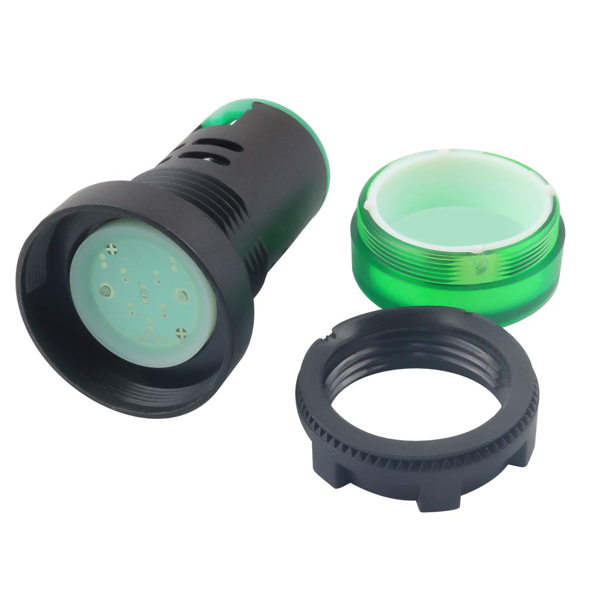 Indicator Light AC/DC 110V 20mA LED Flush Panel Mount Green 10 Pcs
