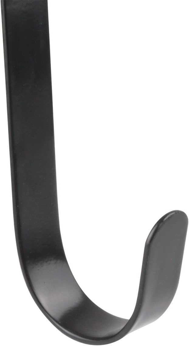 12 Inches Over The Door Black Metal Double Wreath Hanger - Holds 2 Wreaths with This 2 Sided Hanger - Premium Sturdy Metal