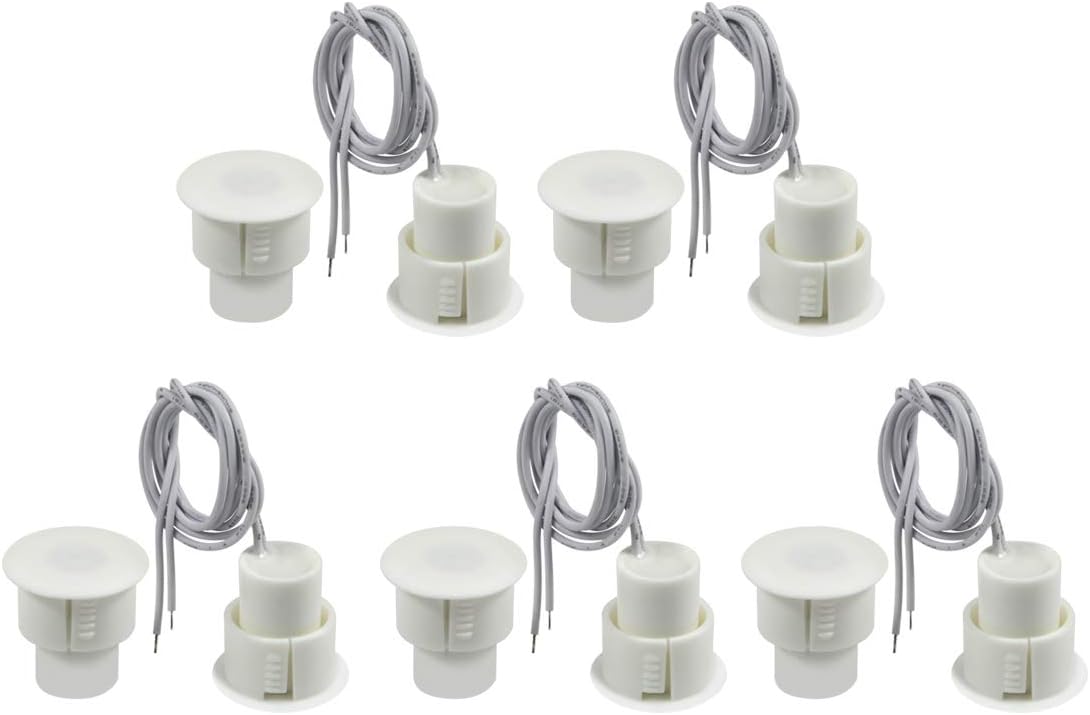 Recessed Door Contacts NC Security Alarm Window Sensors With Magnetic Reed Switch. 3⁄4 Inch Door Contact Position Switches DCS Work with All Access Control and Burglar Alarm Systems White 5pcs
