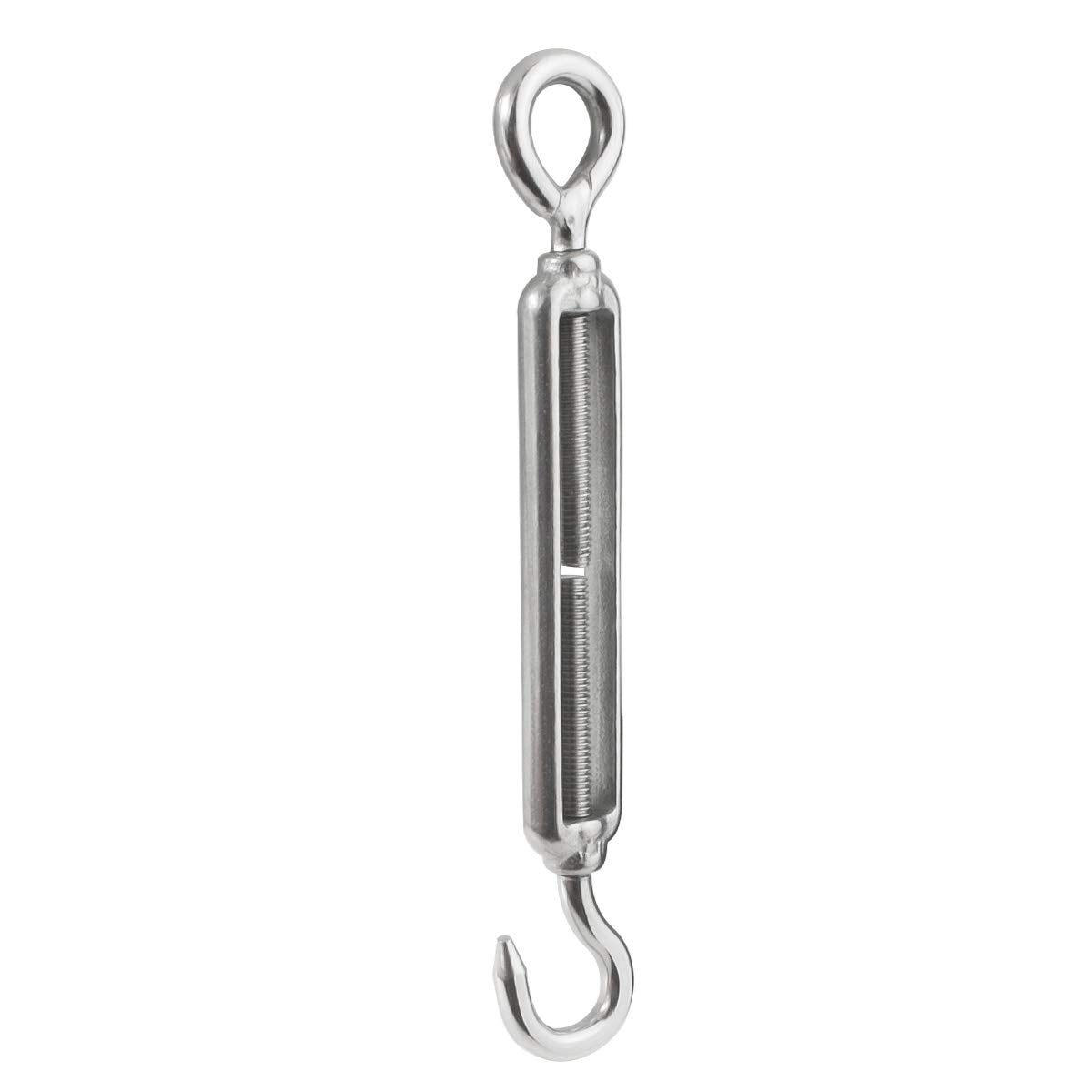 M5 3/16 inch Hook & Eye/C to O Turnbuckle 304 Stainless Steel, Hardware Kit for Wire Rope Tension Heavy Duty, for Sun Shade, Tent Installation, Anti-Rust, 10 Packs