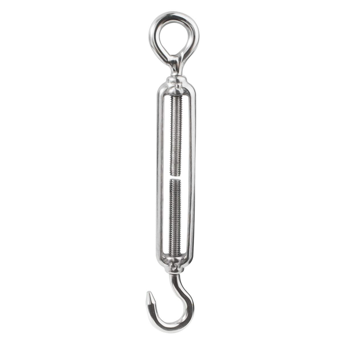 M5 3/16 inch Hook & Eye/C to O Turnbuckle 304 Stainless Steel, Hardware Kit for Wire Rope Tension Heavy Duty, for Sun Shade, Tent Installation, Anti-Rust, 10 Packs