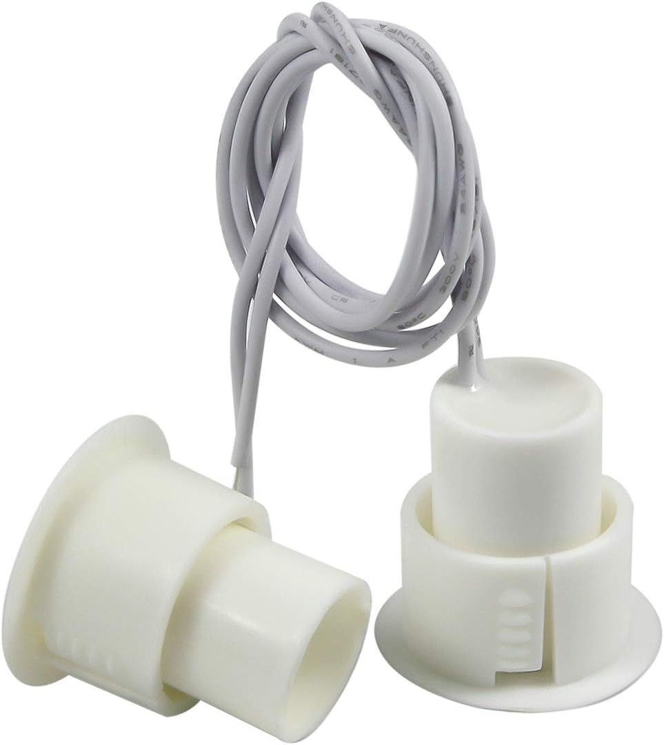 Recessed Door Contacts NC Security Alarm Window Sensors With Magnetic Reed Switch. 3⁄4 Inch Door Contact Position Switches DCS Work with All Access Control and Burglar Alarm Systems White 5pcs