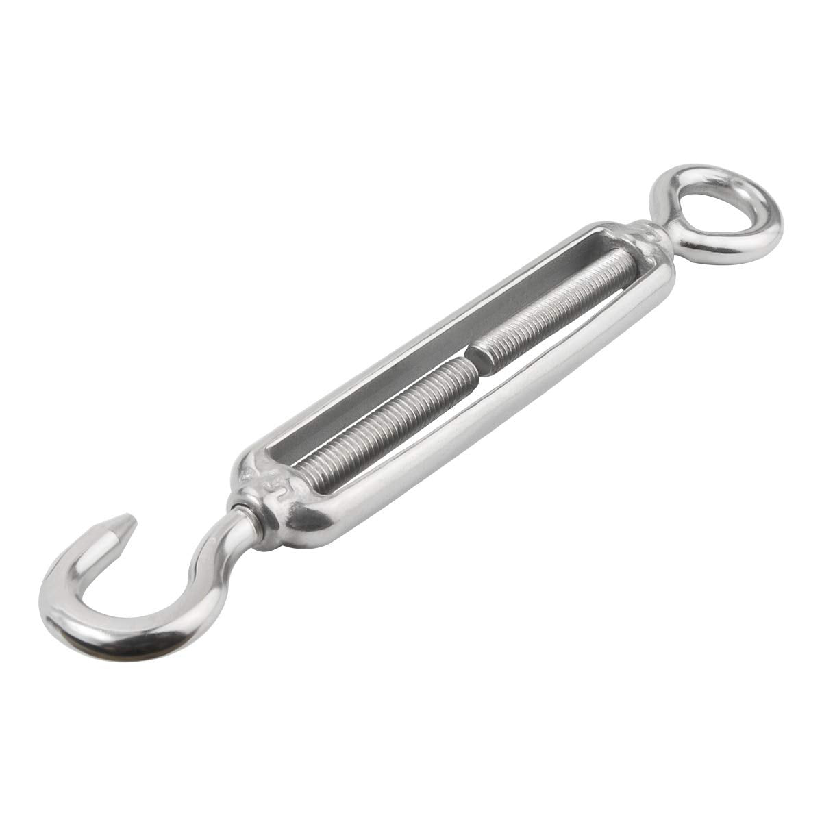 M5 3/16 inch Hook & Eye/C to O Turnbuckle 304 Stainless Steel, Hardware Kit for Wire Rope Tension Heavy Duty, for Sun Shade, Tent Installation, Anti-Rust, 10 Packs