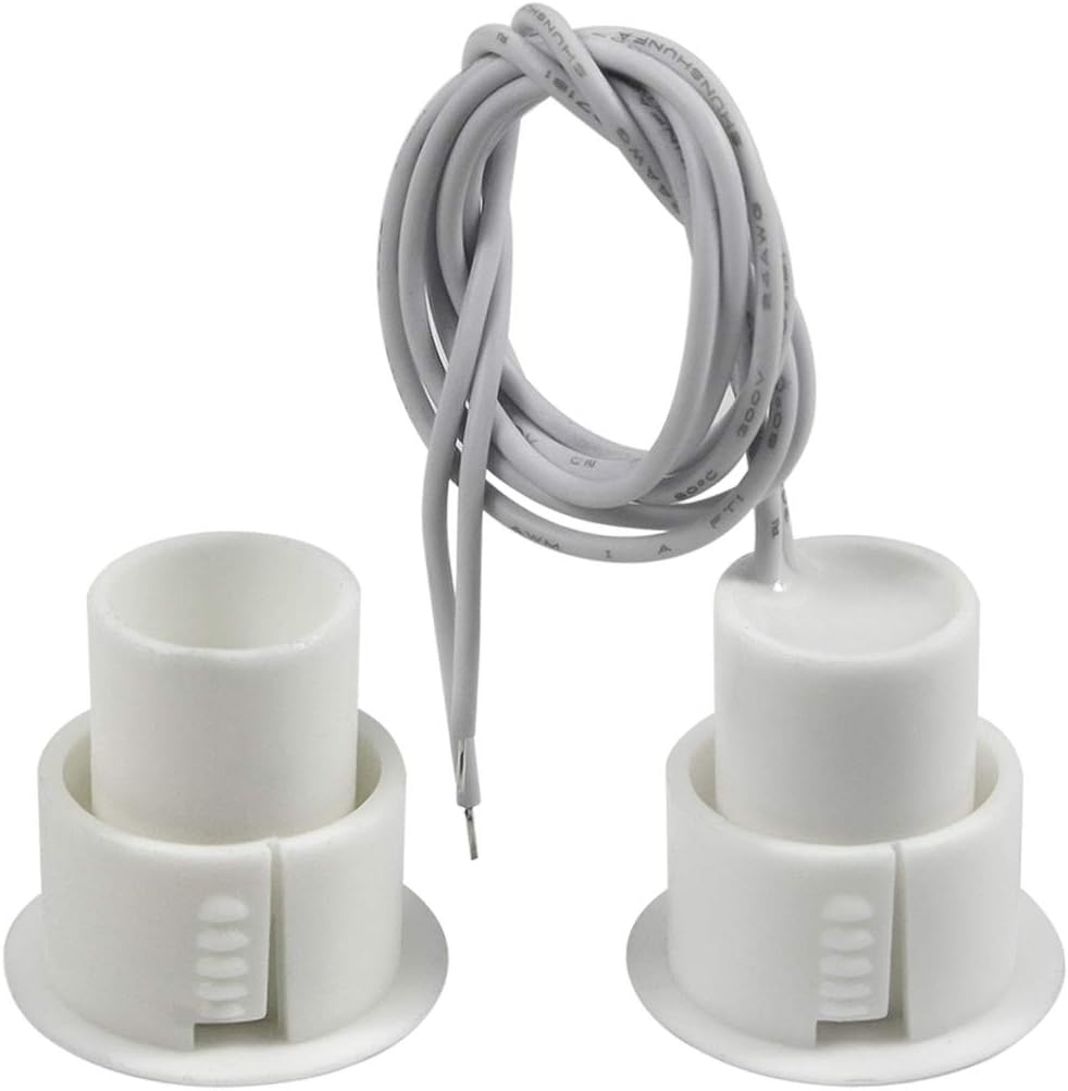Recessed Door Contacts NC Security Alarm Window Sensors With Magnetic Reed Switch. 3⁄4 Inch Door Contact Position Switches DCS Work with All Access Control and Burglar Alarm Systems White 5pcs