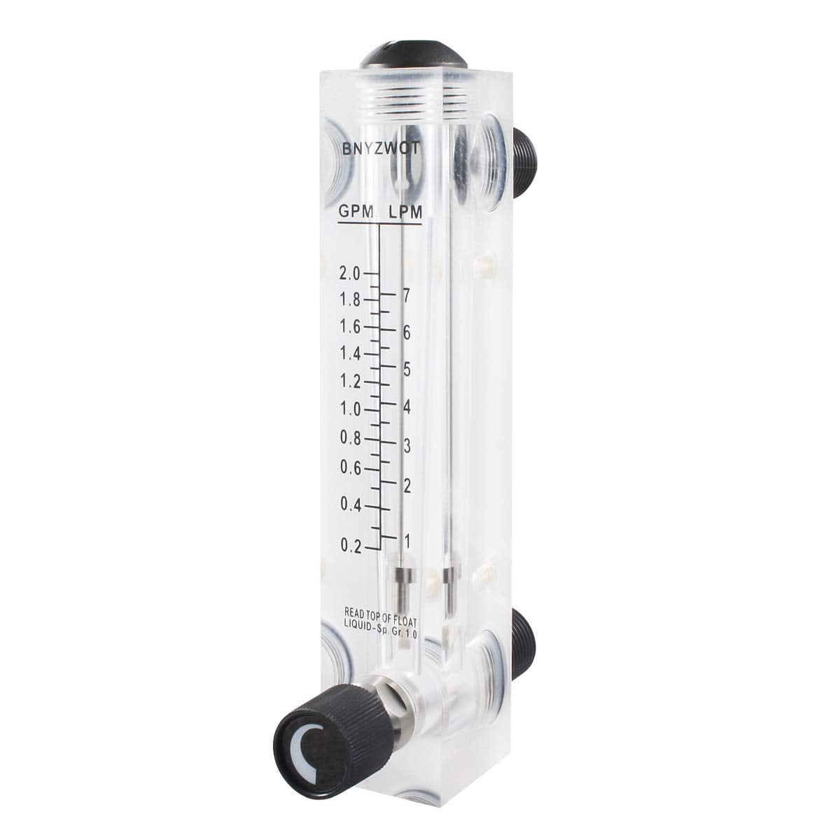 Tubig Liquid Daloy ng Metro Flowmeter 1/2 PT Thread M-15 0.2-2GPM 1-7LPM