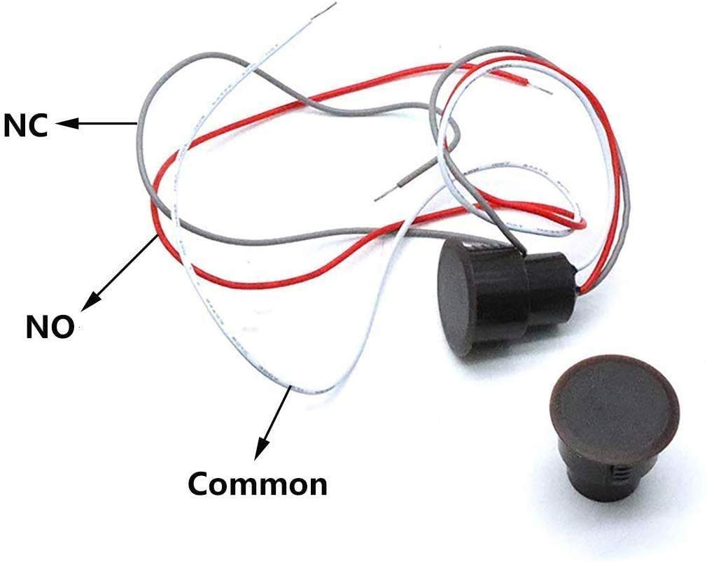 RC-36 NC+NO Recessed Wired Security Window Door Contact Sensor Alarm Magnetic Reed Switch Brown - (5 Sets)