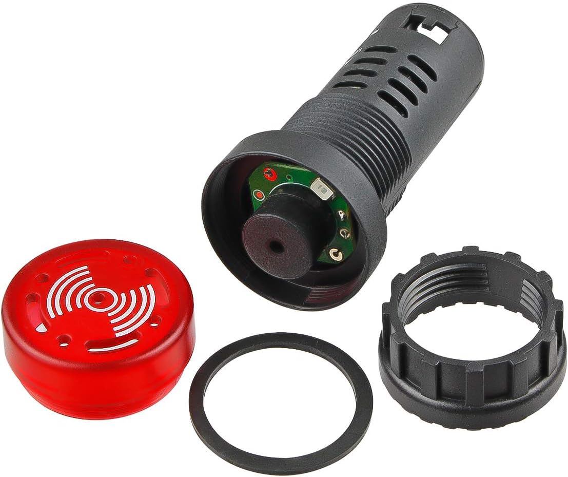 24V Flash Buzzer Alarm Beep LED Indicator Signal Lamp Warning Lights Red 10Pcs