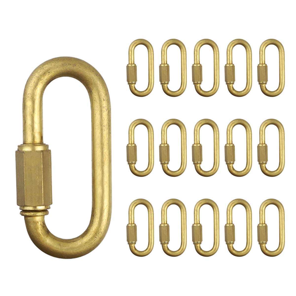 Brass Quick Links D Shape Locking Quick Chain Repair Links M4 5/32 inch Pack of 15