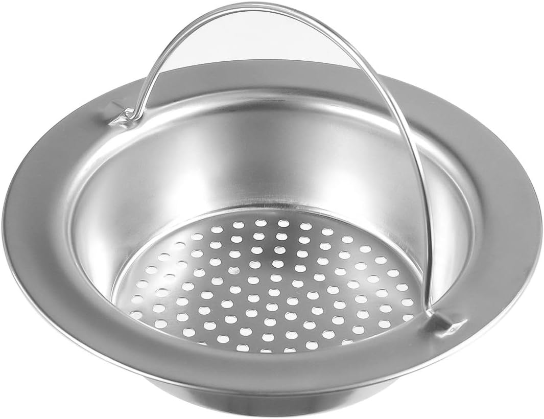 Drains Strainers 4 Pack Upgrade Kitchen Sink Strainer with Handle, Premium Stainless Steel Sink Garbage Disposal Stopper Mesh Basket, Stainless Steel Kitchen Sink Basket Strainer 4.33"