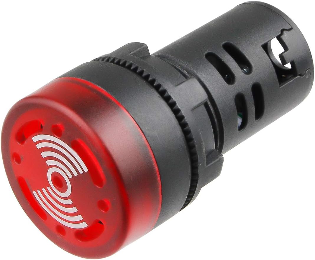 110V Flash Buzzer Alarm Beep LED Indicator Signal Lamp Warning Lights Red 10Pcs