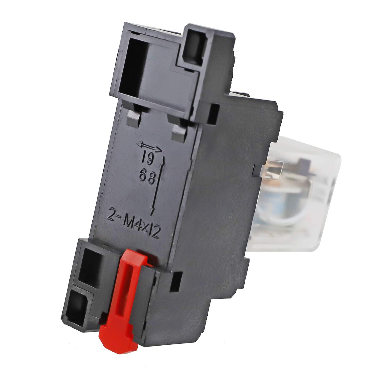 JQX-13FL AC 24V Coil 8 Pin 10A DPDT LED Indicator Electromagnetic Power Relay, with Base, with DIN Rail Slotted Aluminum 2pcs