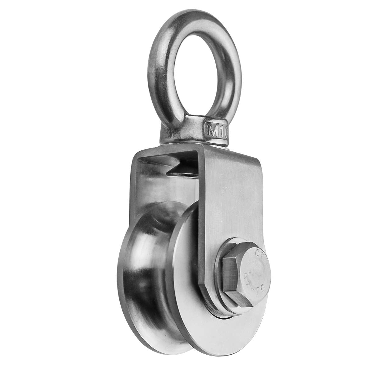 U Cable Pulley Wheel, Swivel Single Pulley Block, Stainless Steel, Bearing Inside, Heavy Duty Good for Pulley System Gym Equipment, Loading 1100lb