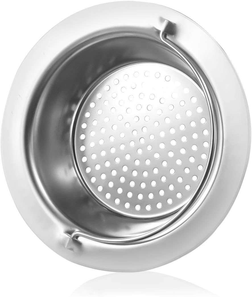 Drains Strainers 4 Pack Upgrade Kitchen Sink Strainer with Handle, Premium Stainless Steel Sink Garbage Disposal Stopper Mesh Basket, Stainless Steel Kitchen Sink Basket Strainer 4.33"