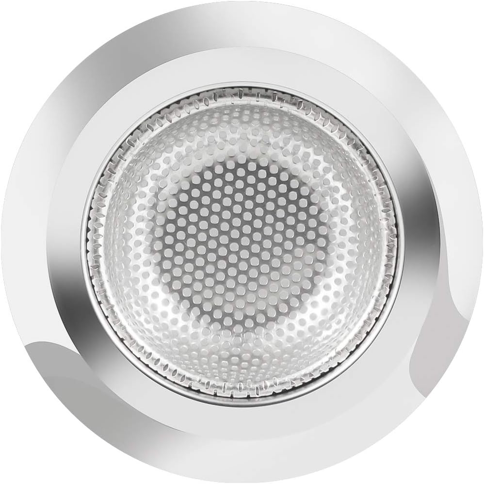 Kitchen Sink Strainer Stainless Steel, Mesh and Punching, Kitchen Sink Drain Strainer, Sink Strainers with Large Wide Rim 4.5" Diameter for Kitchen Sinks 4 Pack