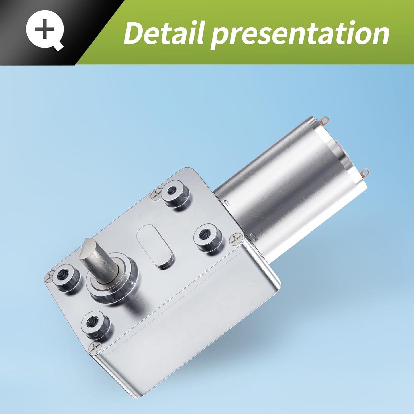 Turbo Worm Geared Motor High Torque Turbine Worm Gear Box Reduction Motor 6mm Shaft (DC 6V 8RPM)