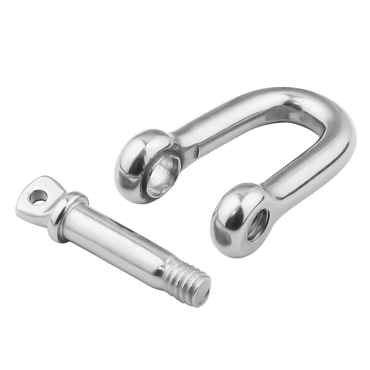 M4 5/32 inch 304 Stainless Steel European Style Anchor Shackle Bow Rigging with Pin Clevis Ring Pack of 10