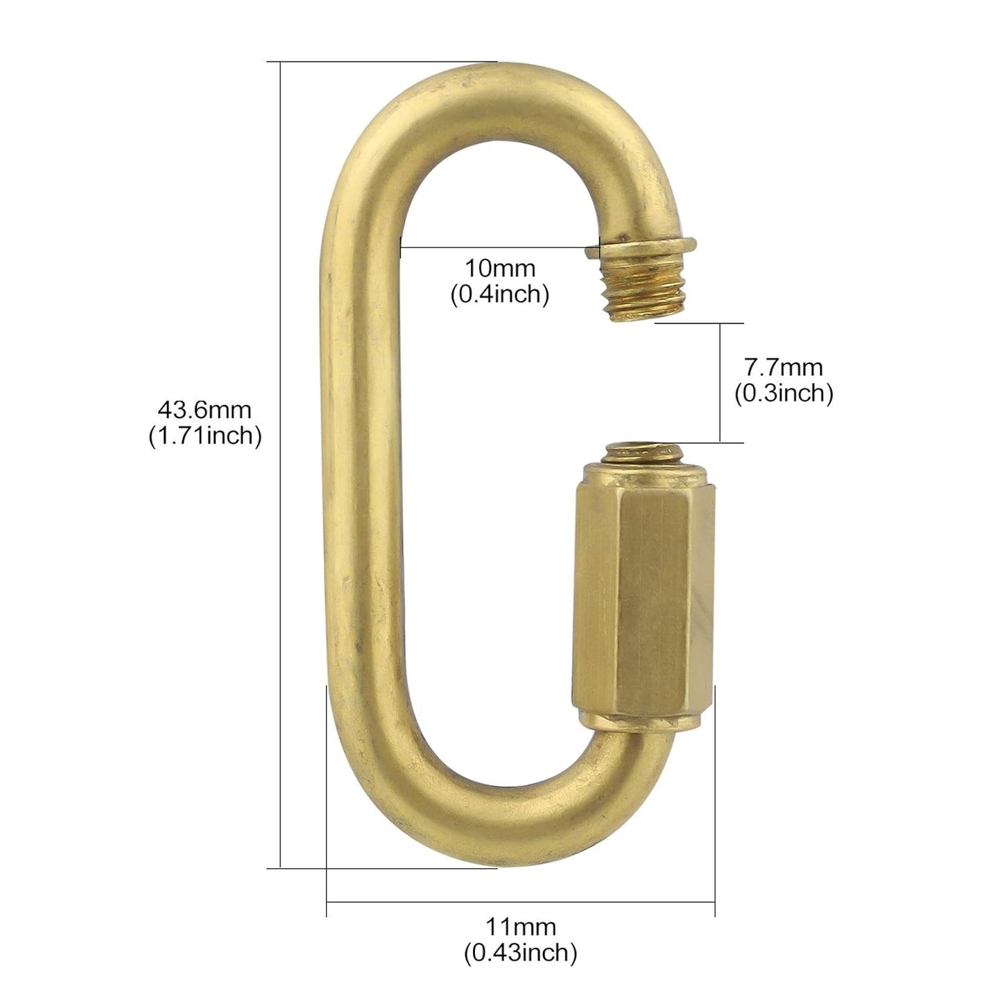 Brass Quick Links D Shape Locking Quick Chain Repair Links M4 5/32 inch Pack of 15