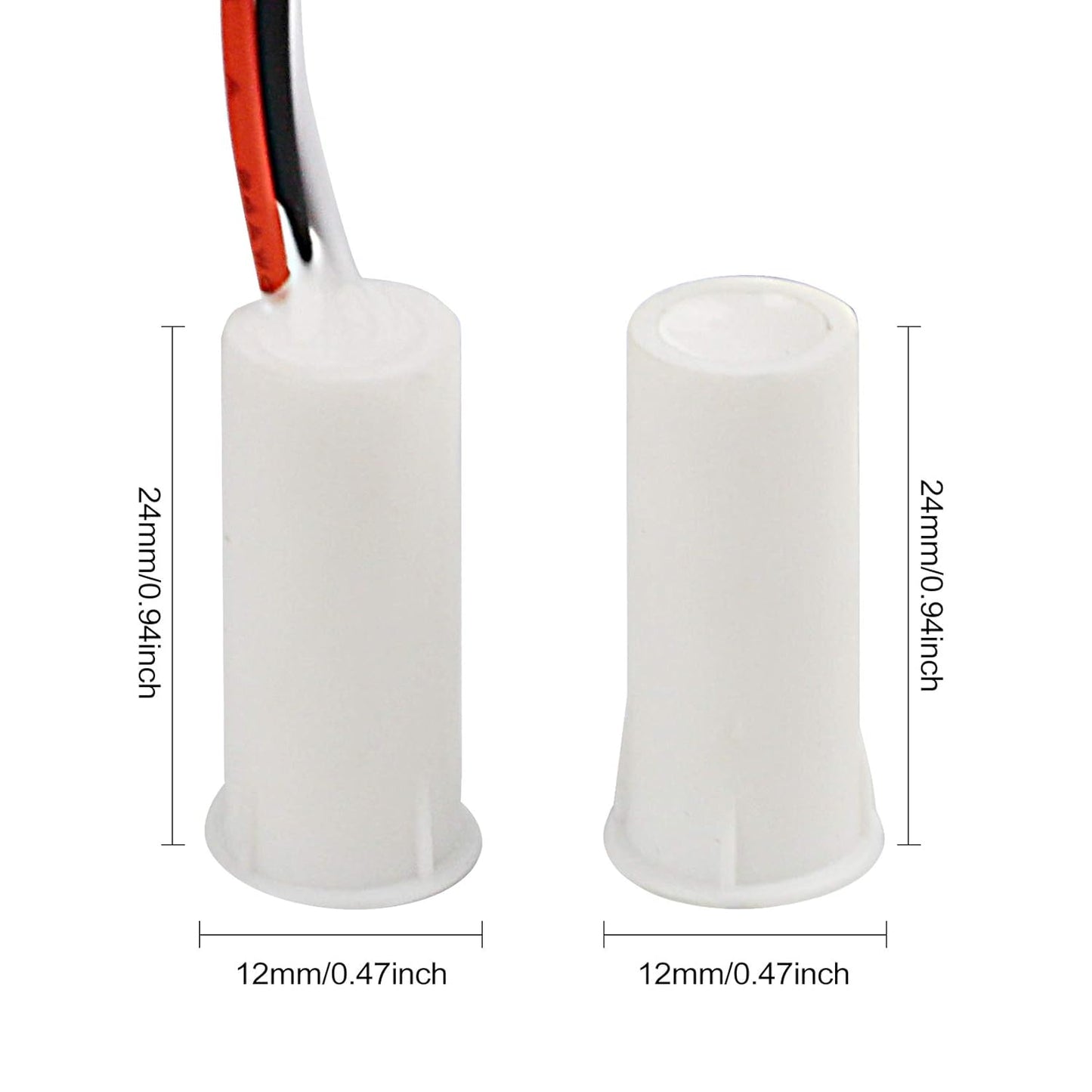 RC-35 NC & NO Wired Magnetic Door Window Contact Sensor Switch Contact Sensor Alarm Magnetic Reed Switch White - (5 Sets)
