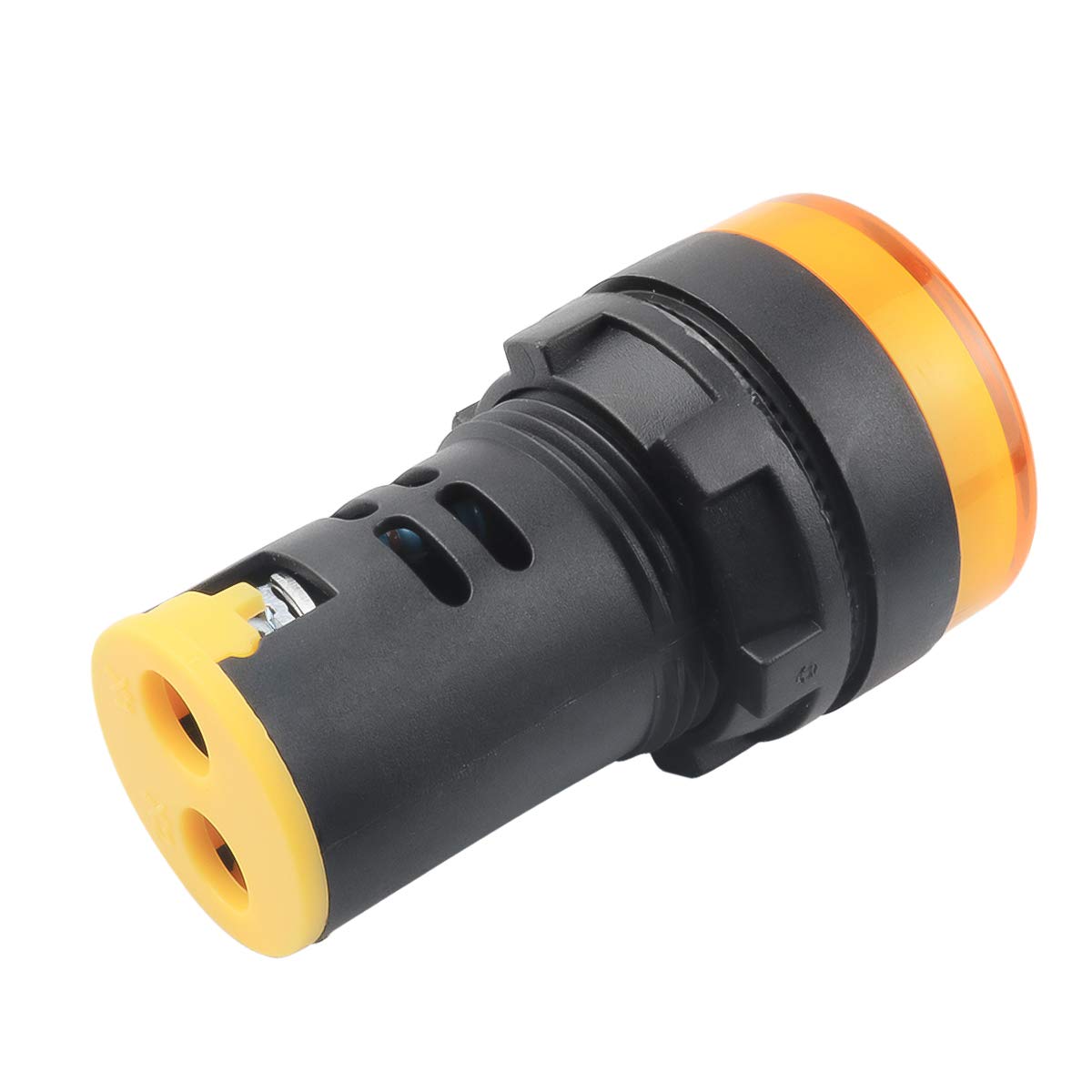 Indicator Light AC/DC 110V 20mA LED Flush Panel Mount Yellow 10 Pcs