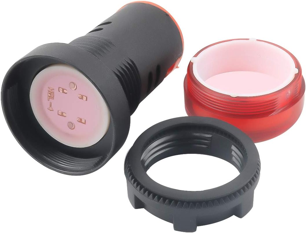 24V 20mA Energy Saving LED Indicator Light Installation Hole Size 22mm (7/8 inch) red10pcs