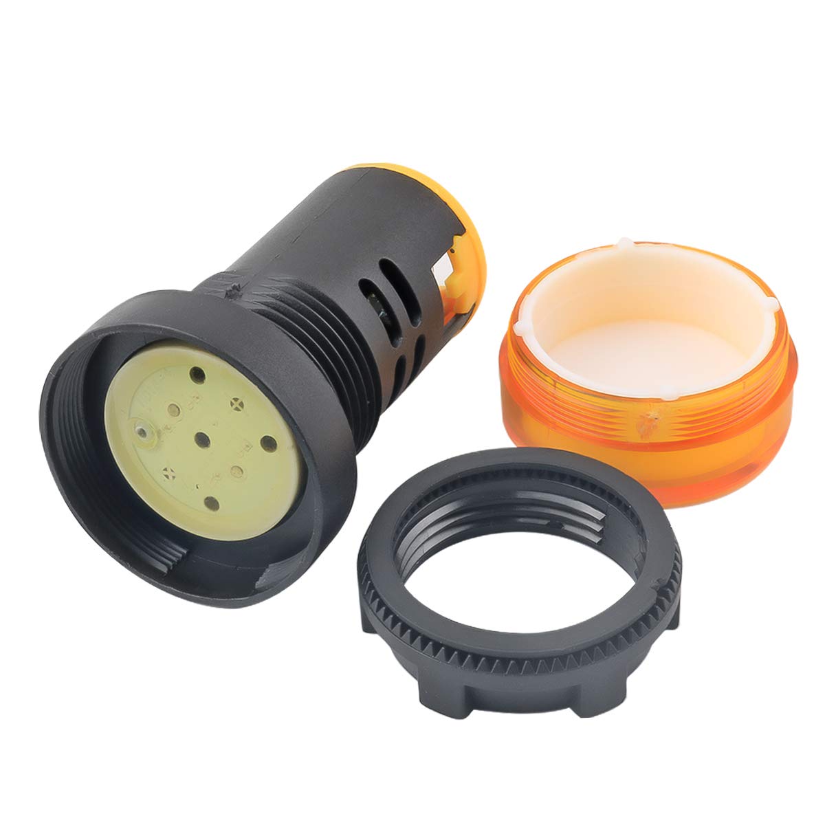 Indicator Light AC/DC 110V 20mA LED Flush Panel Mount Yellow 10 Pcs