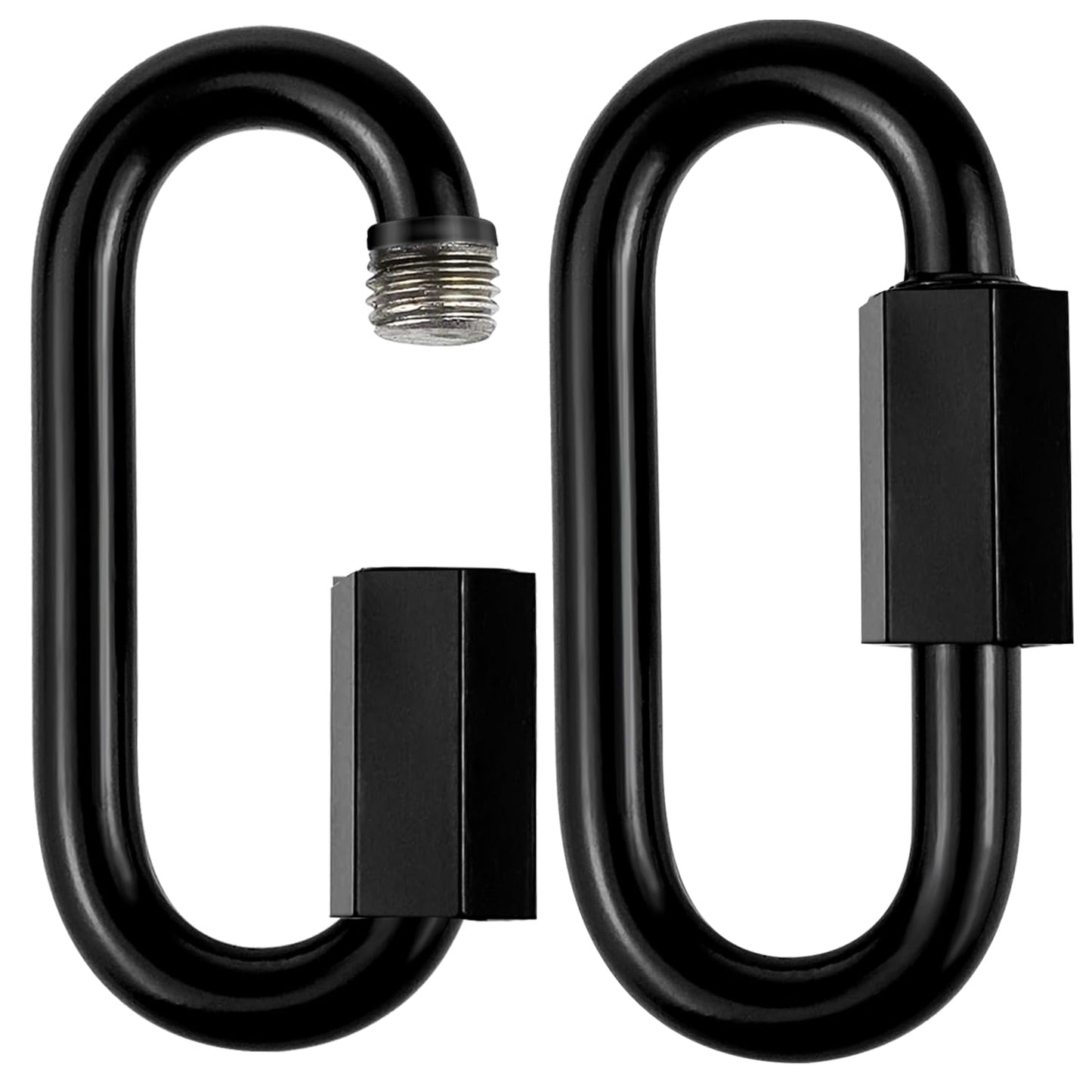 Stainless Steel Chain Quick Links- Locking Carabiners, Chain Hooks, Twist Key Ring Screw Chain Link,Black