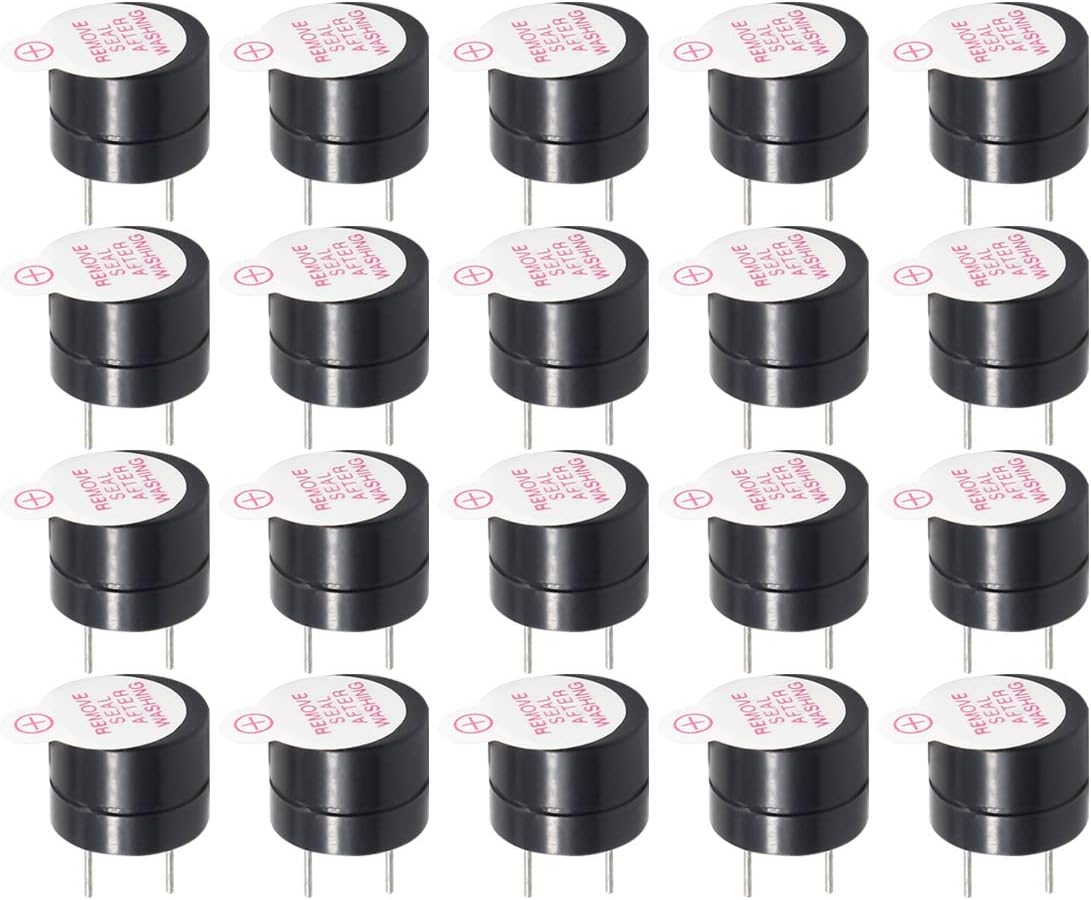 DC 3V Active Buzzer 2 Terminals for Arduino Raspberry Pi,Magnetic Electronic Continous Long Beep Tone Alarm Sounder Pack of 20