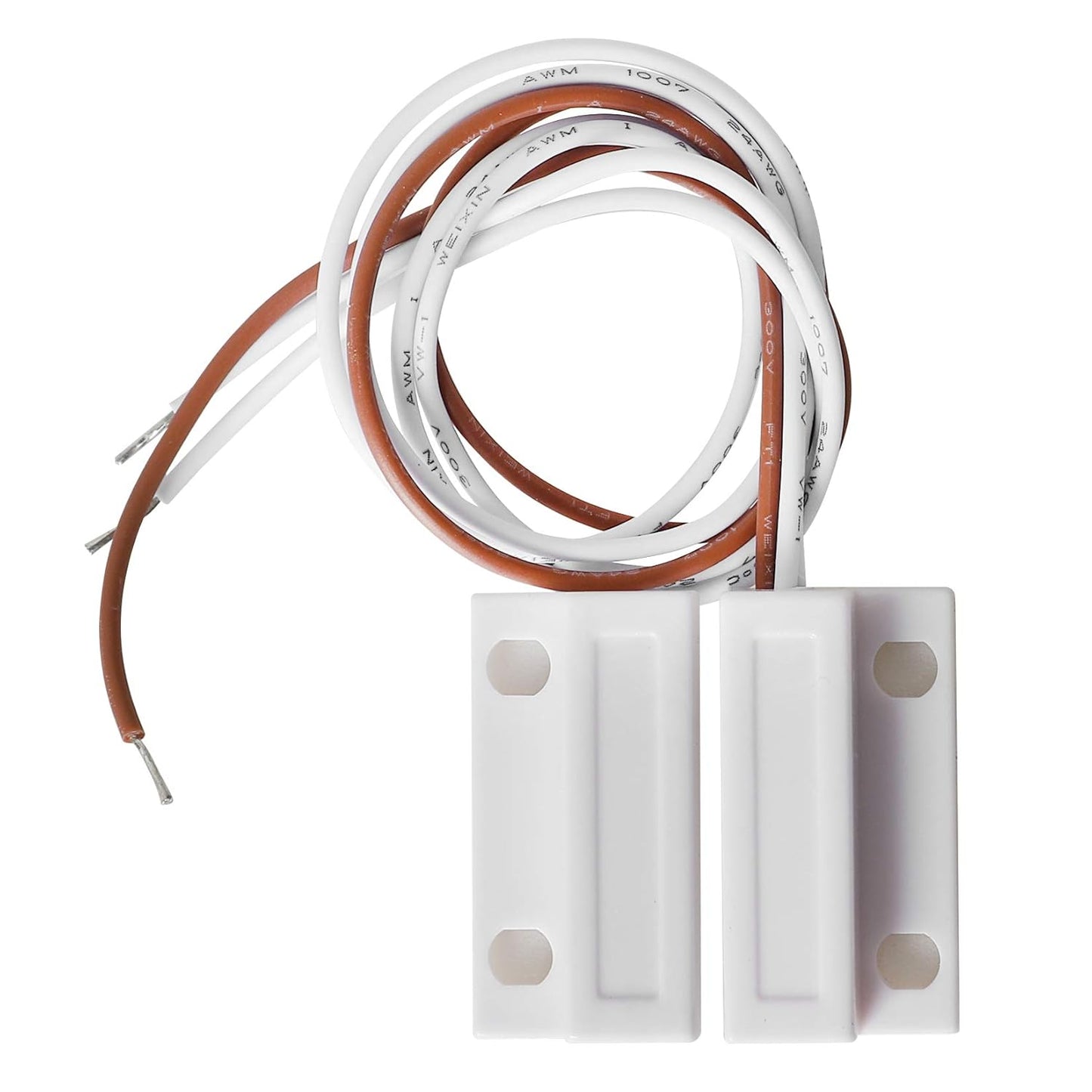 5 Sets of Sensor Alarm Magnetic Reed Switch MC-38B NC and NO Embedded Magnetic Gap Switch White for Door and Window Sensors for Home Security