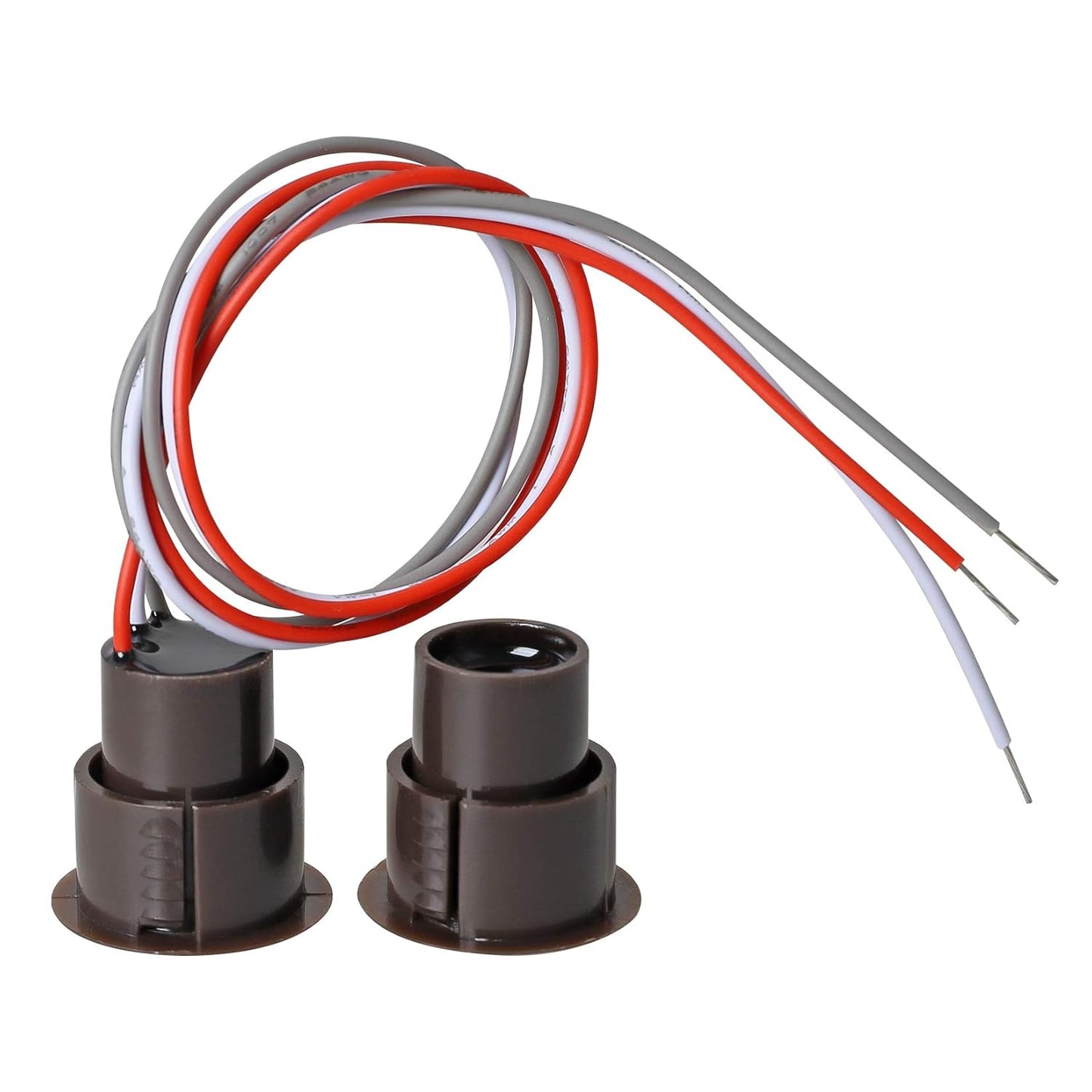 RC-36 NC+NO Recessed Wired Security Window Door Contact Sensor Alarm Magnetic Reed Switch Brown - (5 Sets)