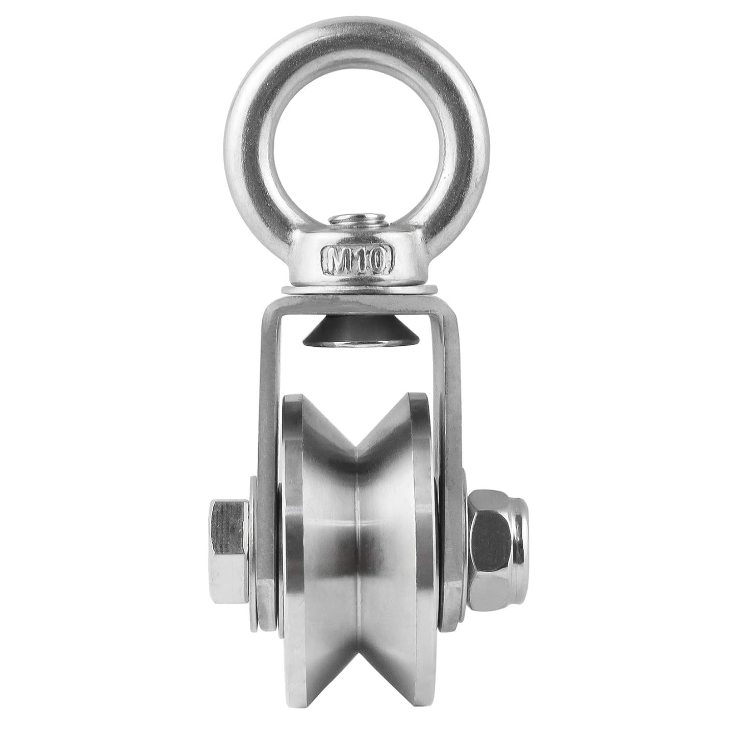 V Type Cable Pulley Wheel, Swivel Single Pulley Block, Stainless Steel, Bearing Inside, Heavy Duty Good for Pulley System Gym Equipment, Loading 1100lb