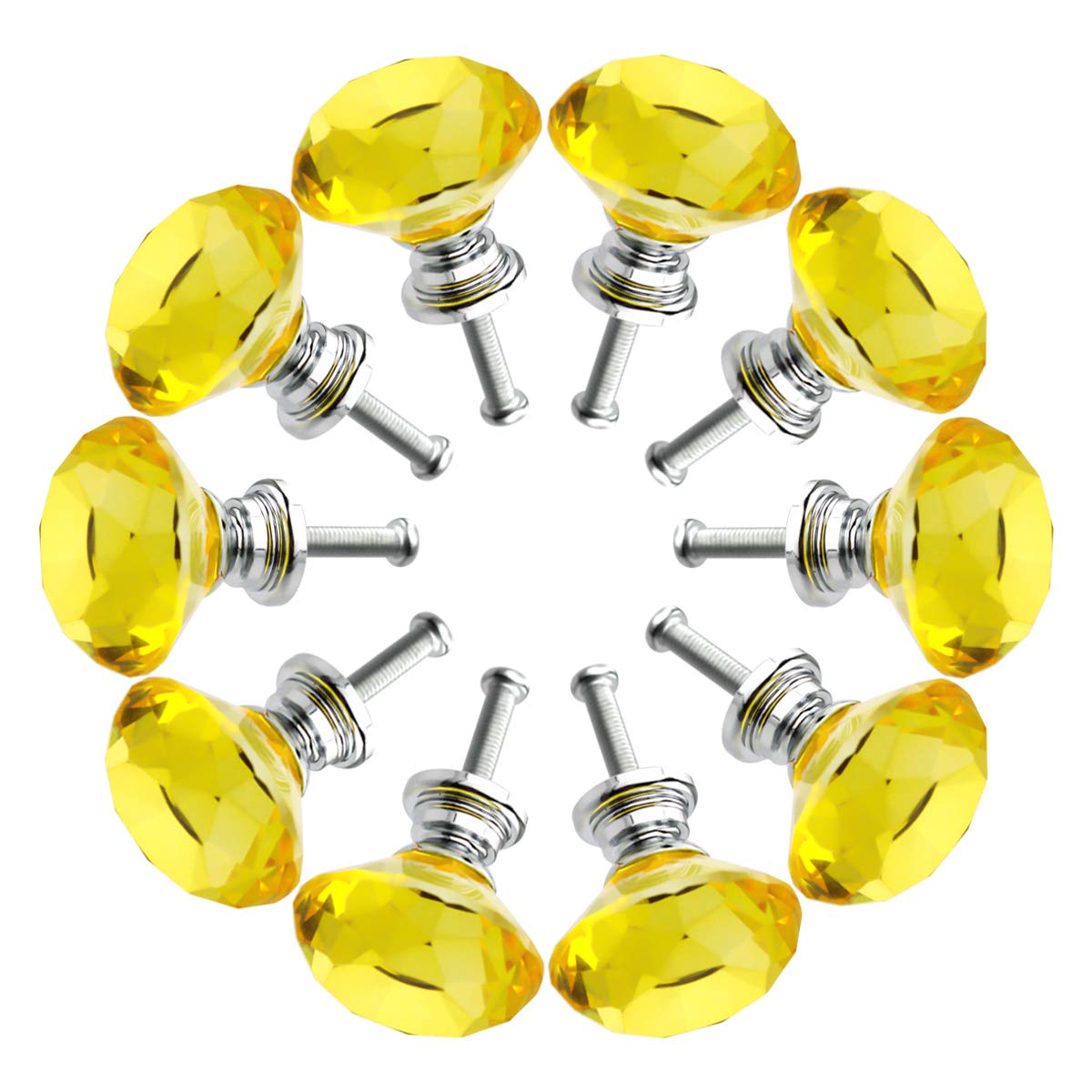 Crystal Glass Cabinet Knobs 30mm Diamond Shape Drawer Kitchen Cabinets Dresser Cupboard Wardrobe Pulls Handles 10 Pcs