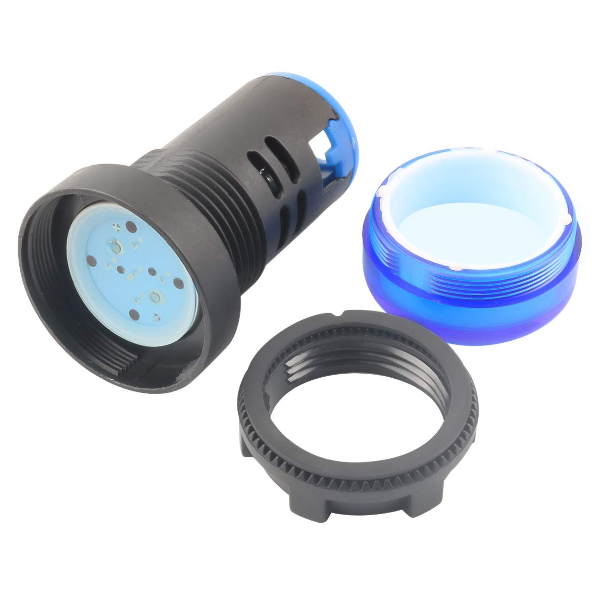 Indicator Light AC/DC 110V 20mA LED Flush Panel Mount Blue 10 Pcs