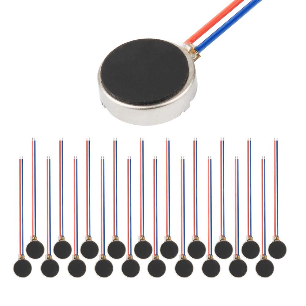 20PCS 10mmx3mm Mini Vibration Motors DC 3V 12000rpm Flat Coin Button-Type Micro DC Vibrating Motor for Mobile Cell Phone Pager Tablet Household Appliances