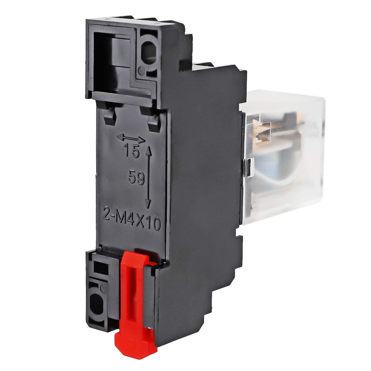 HH52P AC 12V Coil 8 Pin 5A DPDT LED Indicator Electromagnetic Power Relay, with Base, with DIN Rail Slotted Aluminum 2pcs