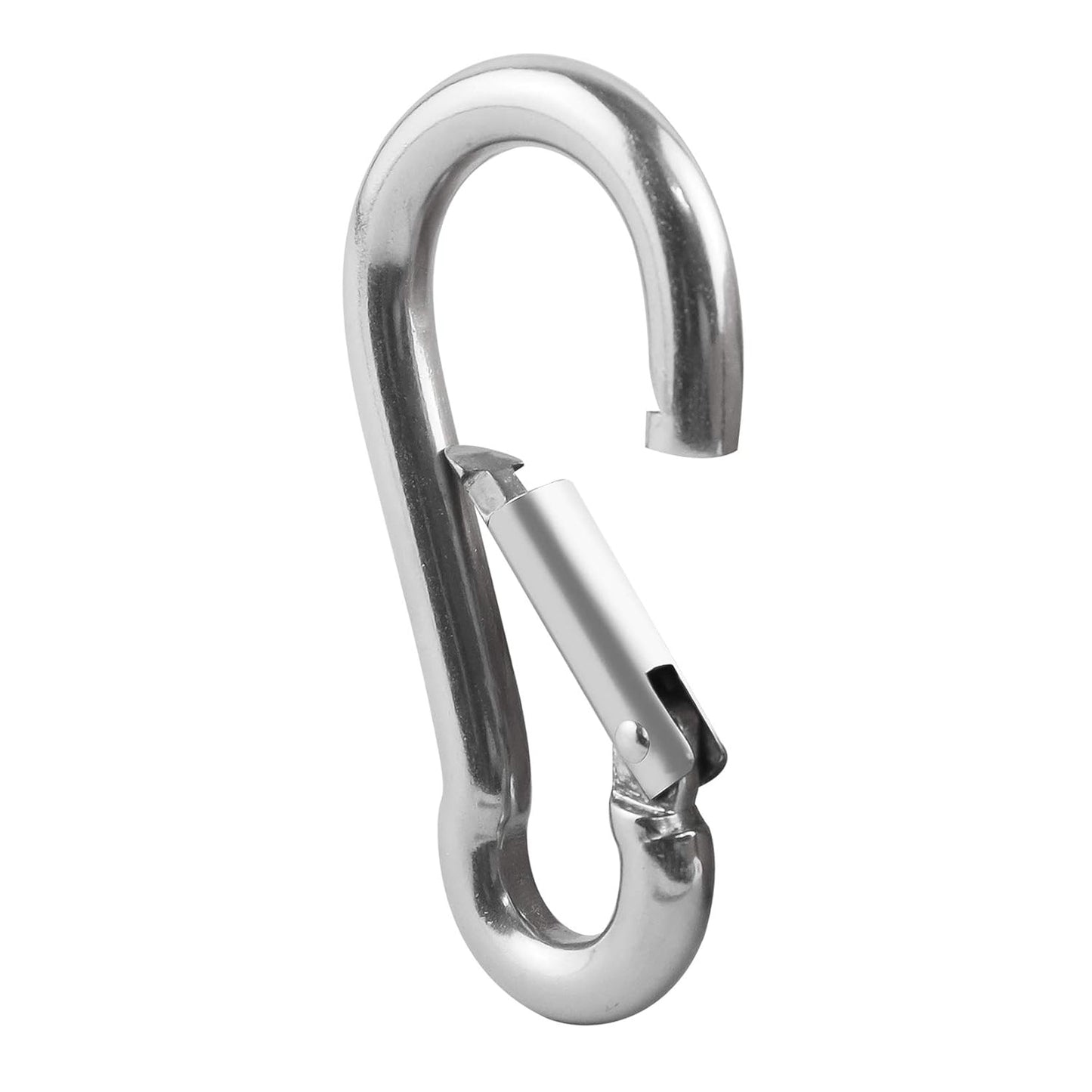 1.57 Inch Stainless Steel Carabiner Clip, 30 Pack, 304 Marine Grade, Heavy Duty Spring Snap Hooks, Mini and Large Sizes