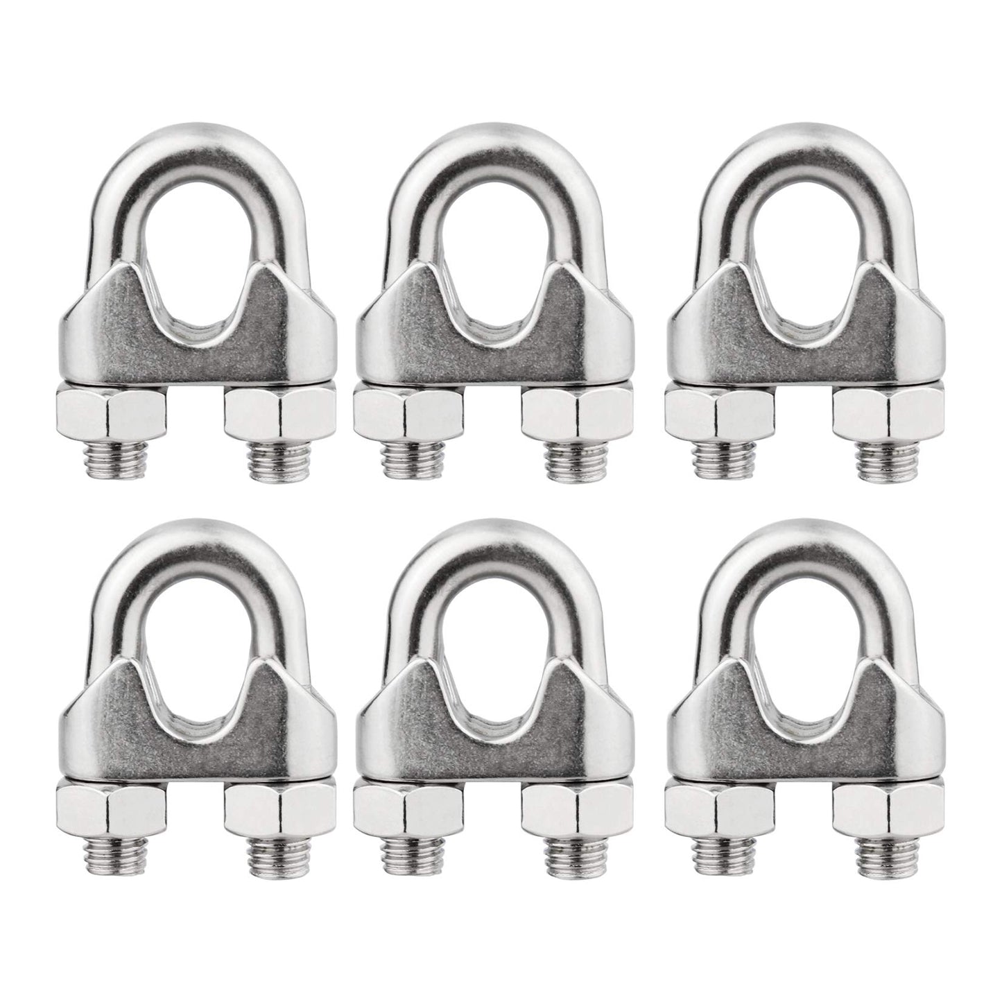 1/16 Inch M2 Stainless Steel Wire Rope Cable Clip Clamp Pack of 20
