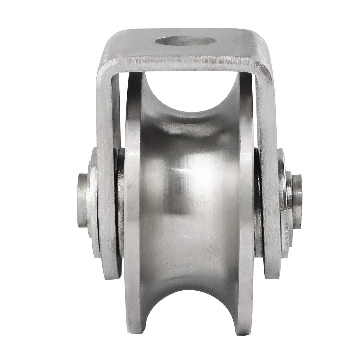 Pulley Block U Type Single Wheel Pulley Block Duplex Bearing 304 Stainless Steel Smooth Loading 880lb/400Kg for Material Handling and Moving