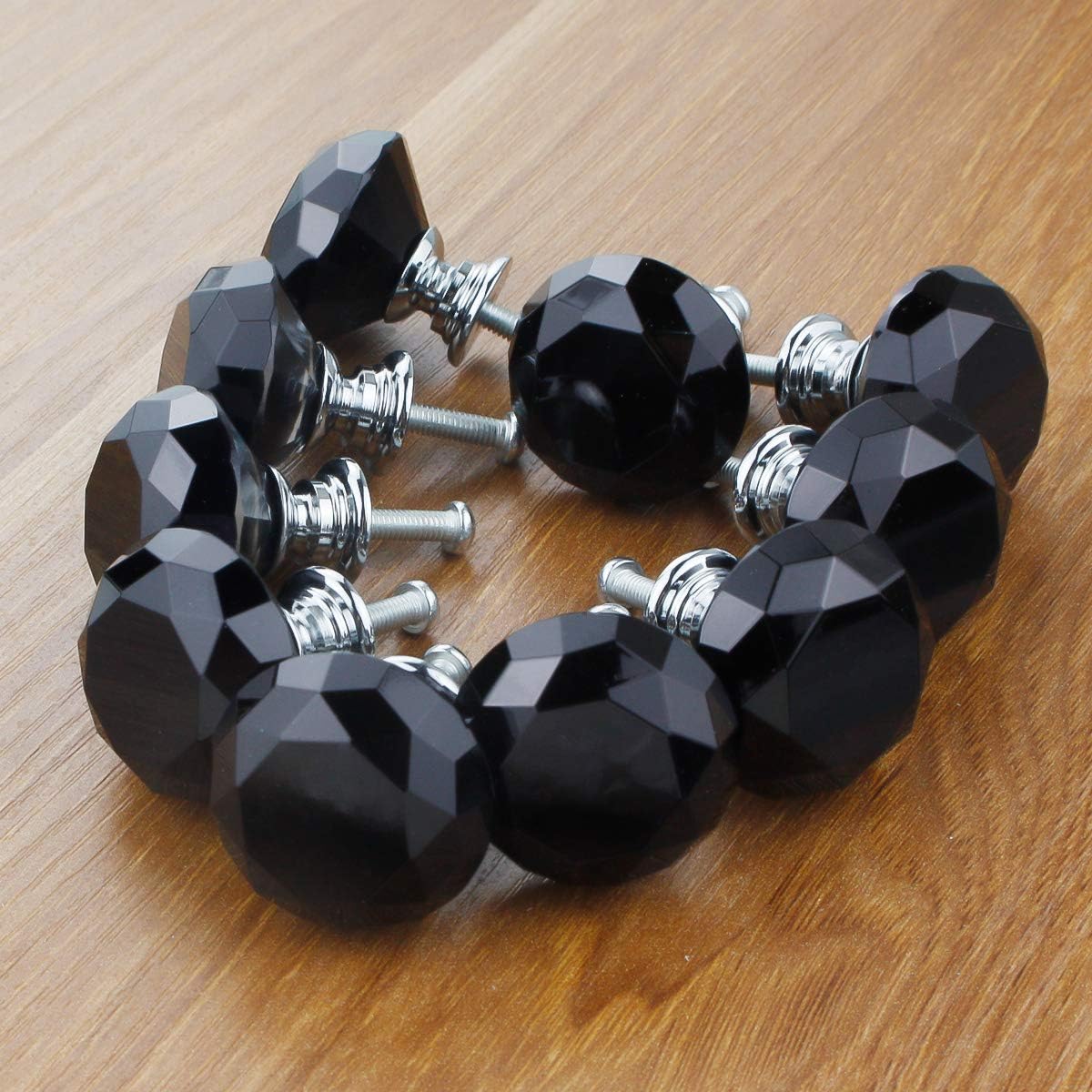 Crystal Glass Cabinet Knobs 30mm Diamond Shape Drawer Kitchen Cabinets Dresser Cupboard Wardrobe Pulls Handles 10 Pcs